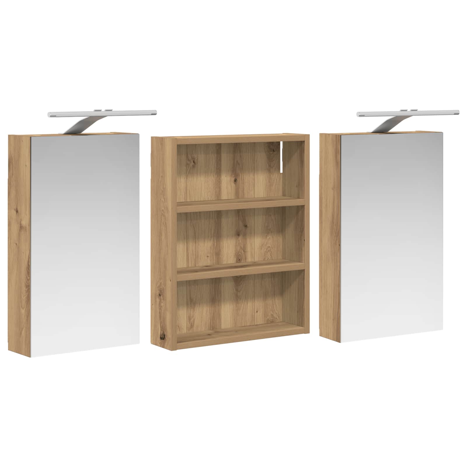 Badeværelsesskabsæt 3 pcs 100 x 10,5 x 50 cm Konstrueret træ