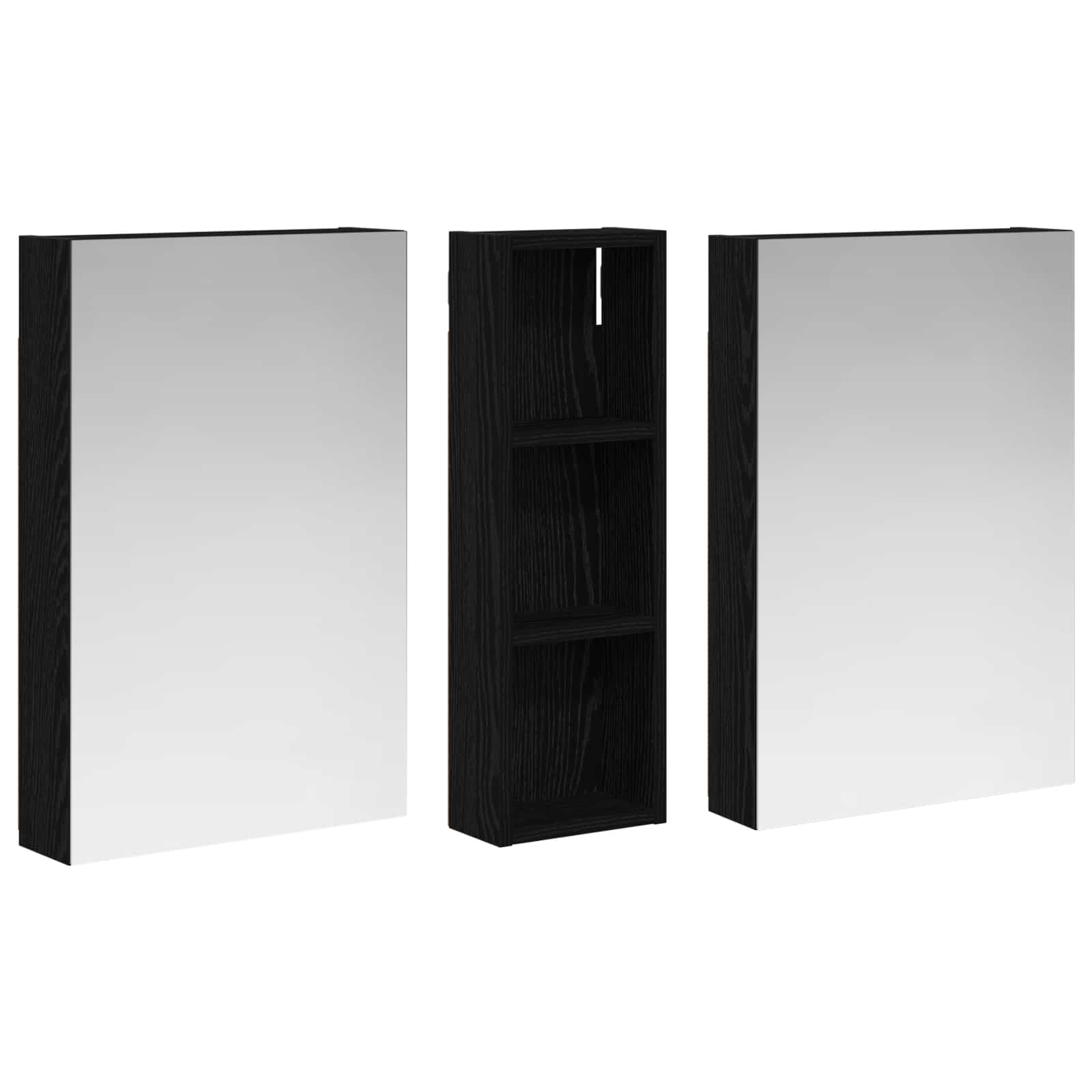Badeværelsesskabsæt 3 pcs 100 x 10,5 x 60,5 cm Konstrueret træ