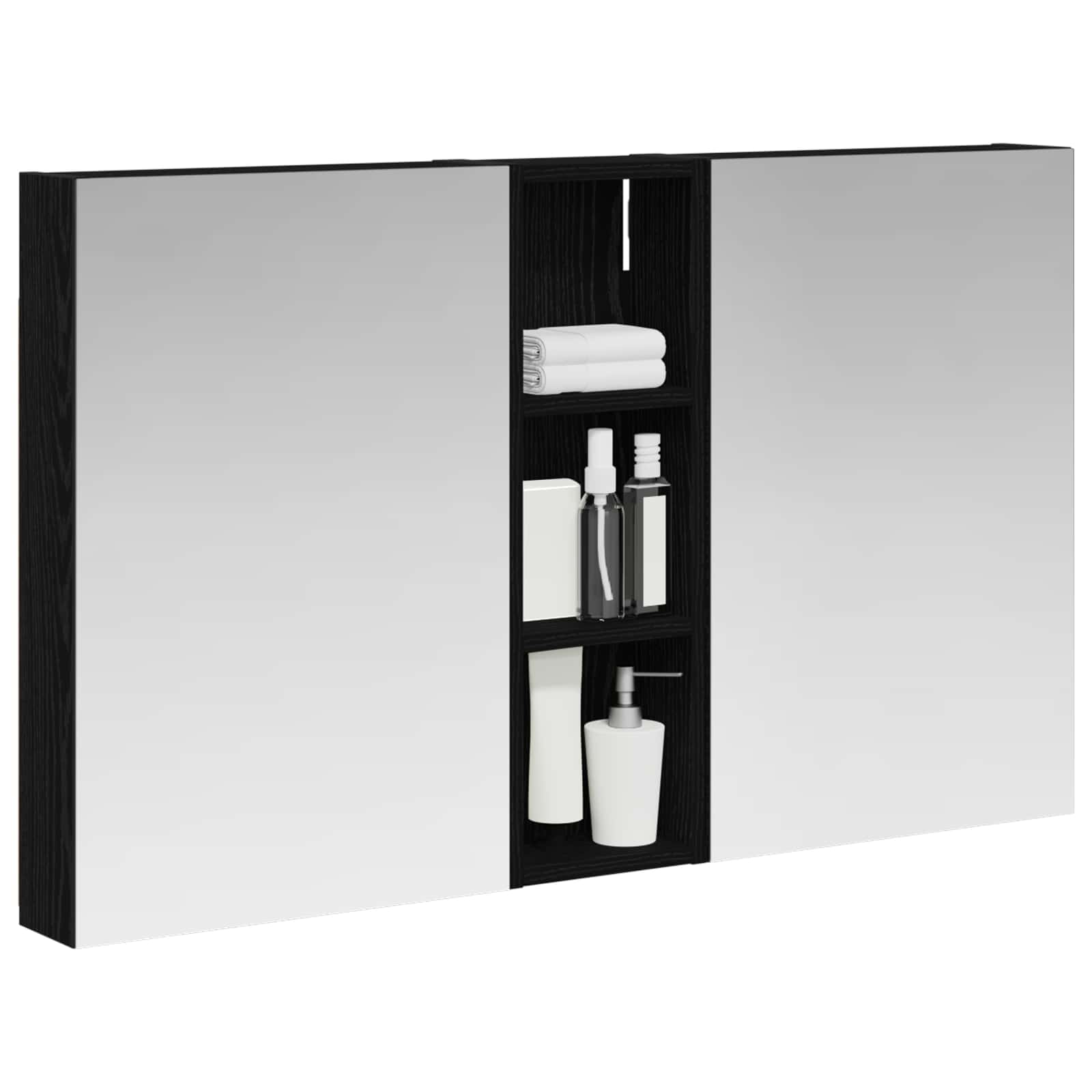 Badeværelsesskabsæt 3 pcs 100 x 10,5 x 60,5 cm Konstrueret træ