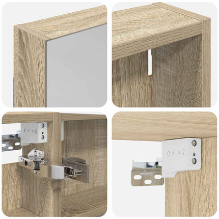 Badeværelsesskabsæt 3 stk. 100 x 10,5 x 60,5 cm Konstrueret træ