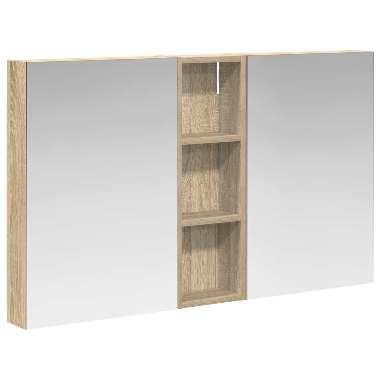 Badeværelsesskabsæt 3 pcs 100 x 10,5 x 60,5 cm Konstrueret træ