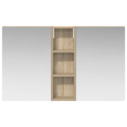 Badeværelsesskabsæt 3 stk. 100 x 10,5 x 60,5 cm Konstrueret træ