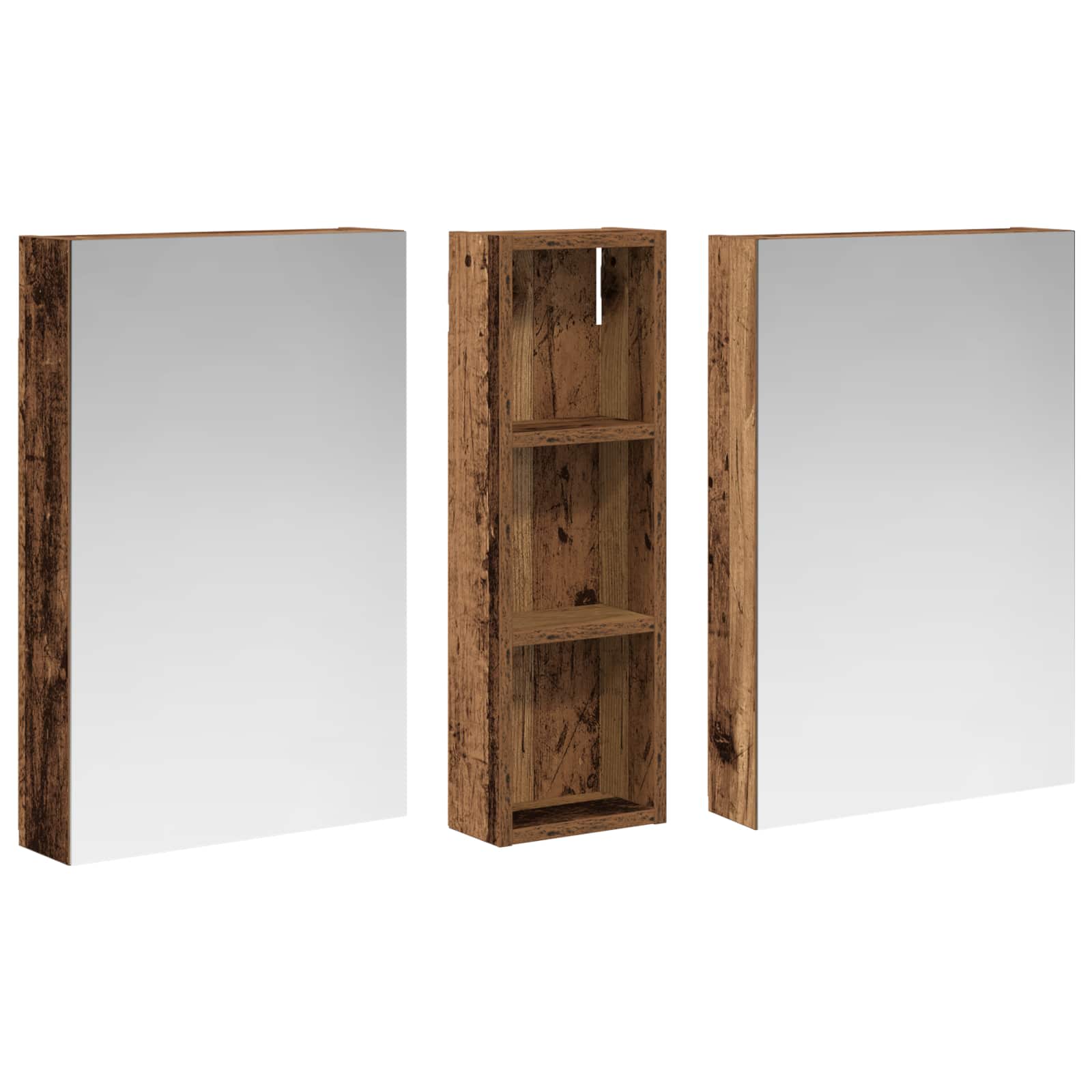 Badeværelsesskabsæt 3 pcs 100 x 10,5 x 60,5 cm Konstrueret træ
