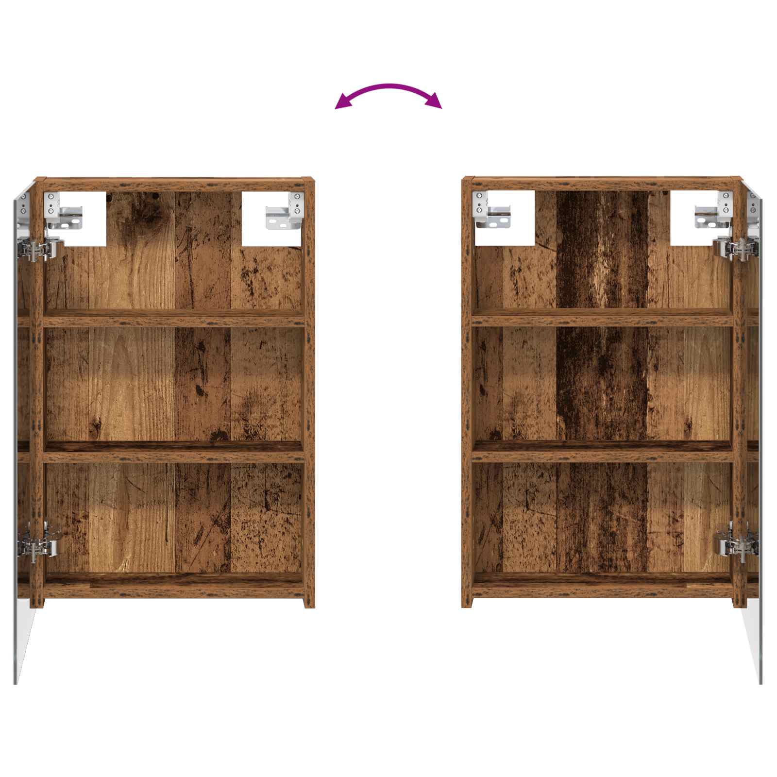 Badeværelsesskabsæt 3 pcs 100 x 10,5 x 60,5 cm Konstrueret træ