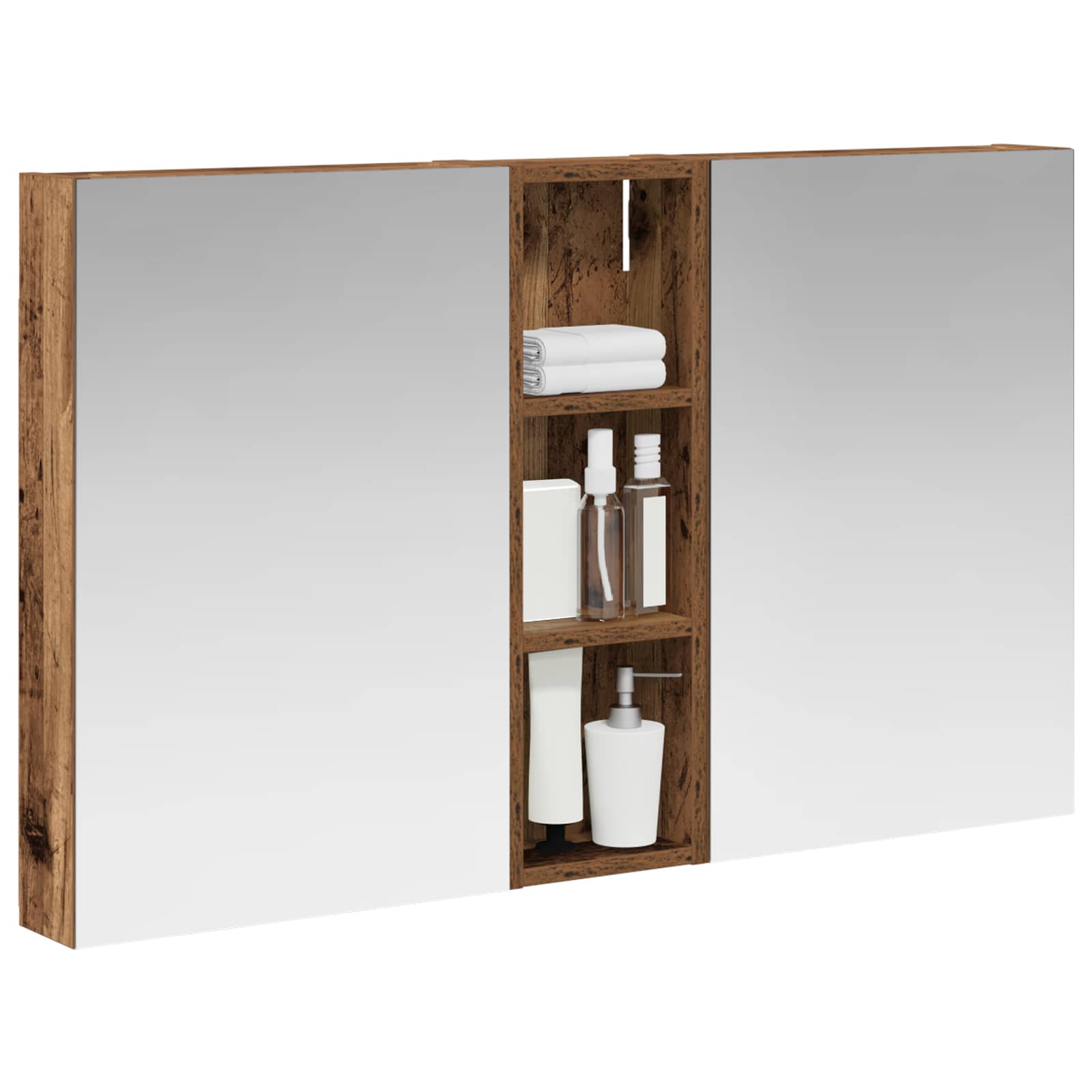 Badeværelsesskabsæt 3 pcs 100 x 10,5 x 60,5 cm Konstrueret træ