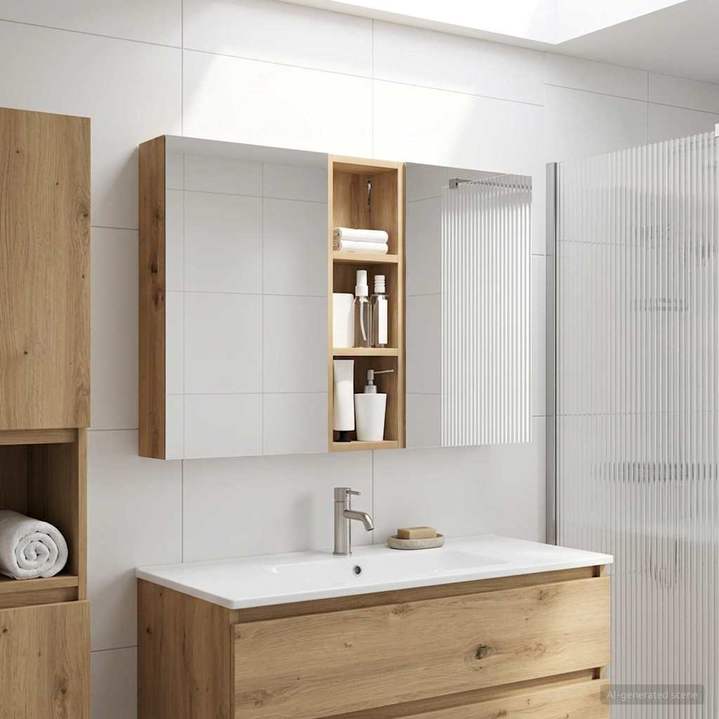 Badevrelsesskabst 3 stk. 100 x 10,5 x 60,5 cm Konstrueret tr