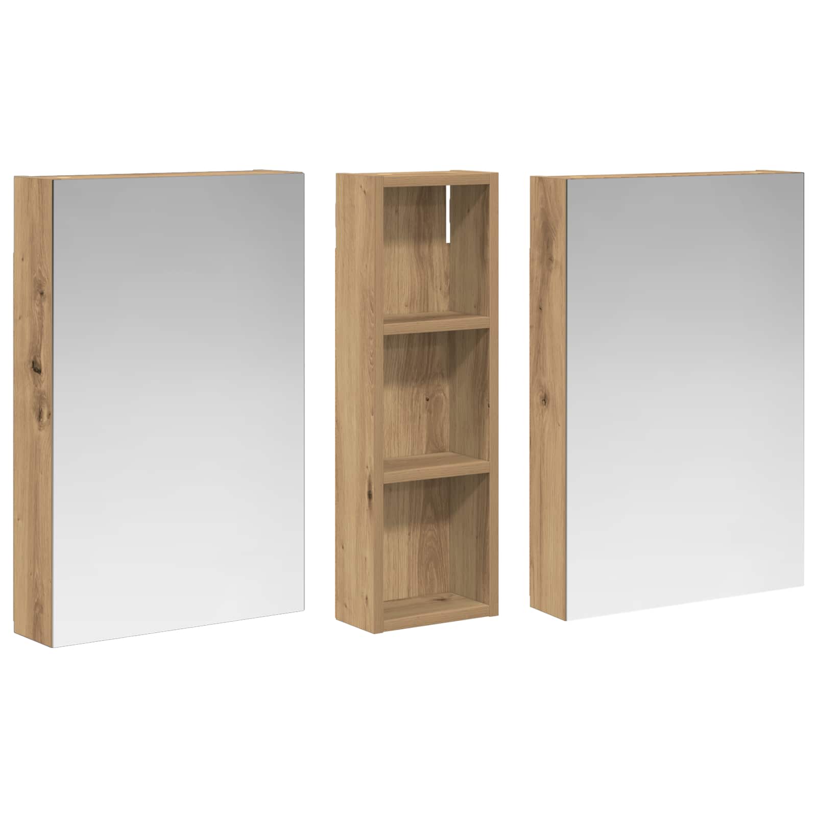 Badeværelsesskabsæt 3 pcs 100 x 10,5 x 60,5 cm Konstrueret træ