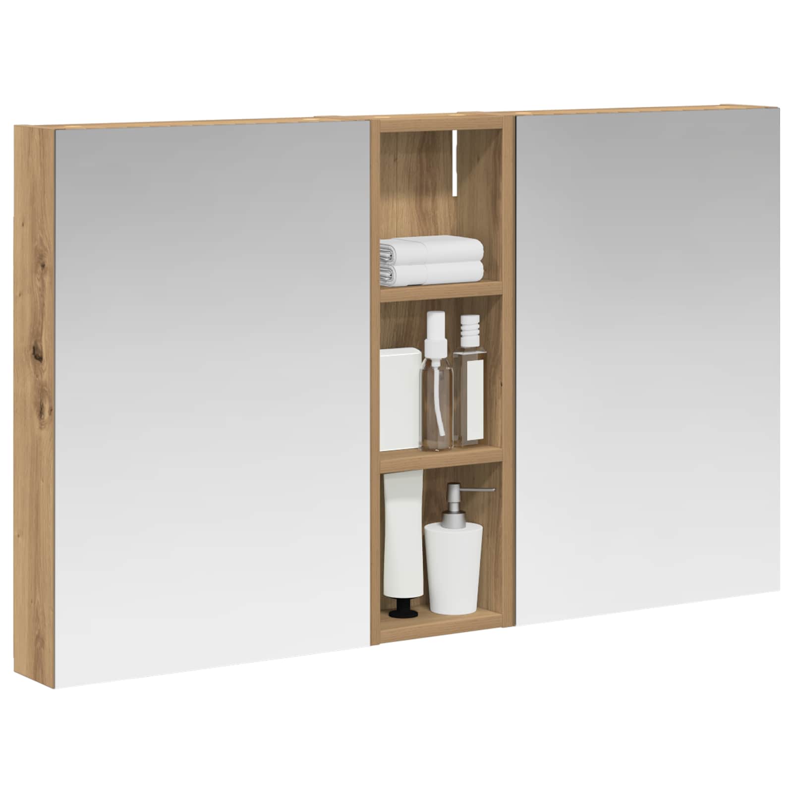 Badeværelsesskabsæt 3 pcs 100 x 10,5 x 60,5 cm Konstrueret træ