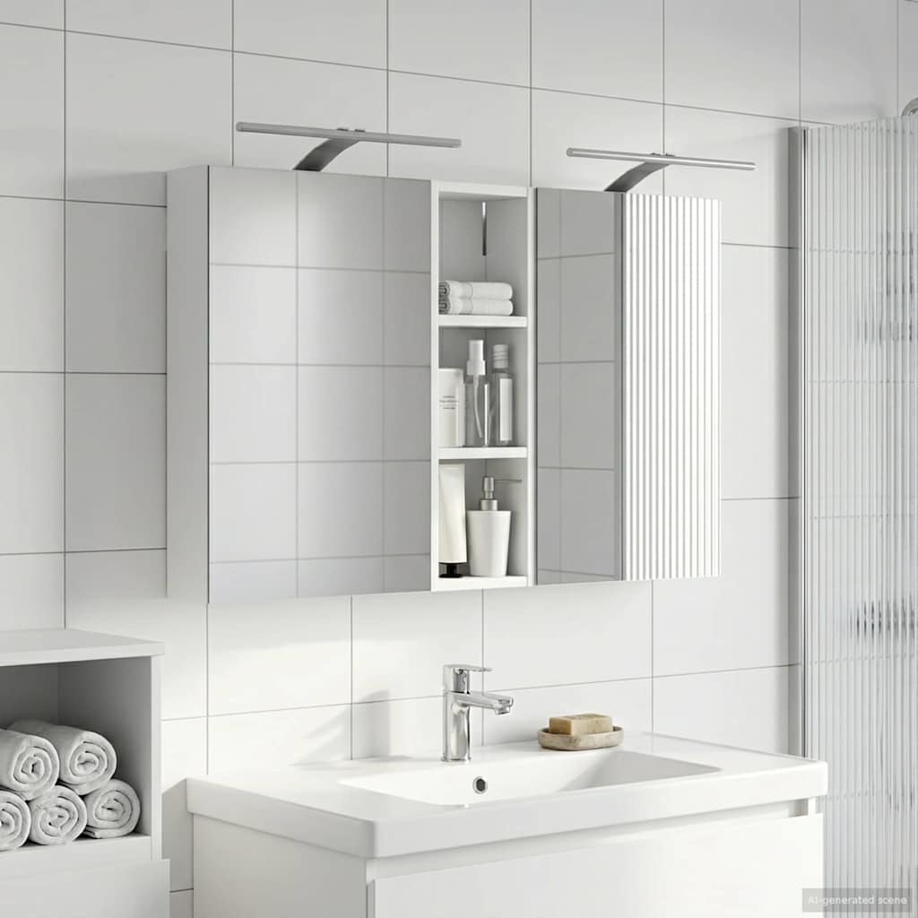 Badeværelsesskabsæt 3 pcs 100 x 10,5 x 60,5 cm Konstrueret træ
