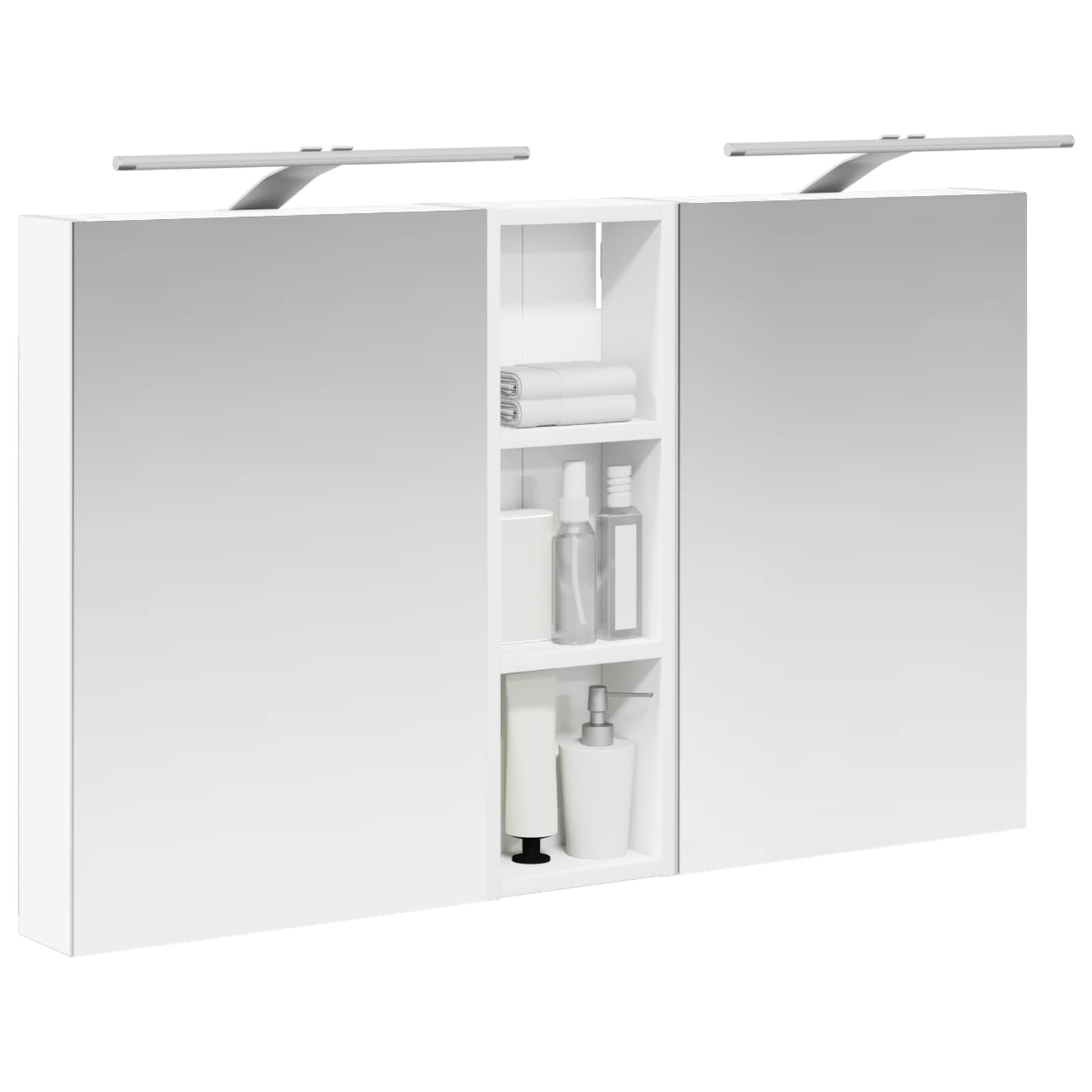 Badeværelsesskabsæt 3 pcs 100 x 10,5 x 60,5 cm Konstrueret træ