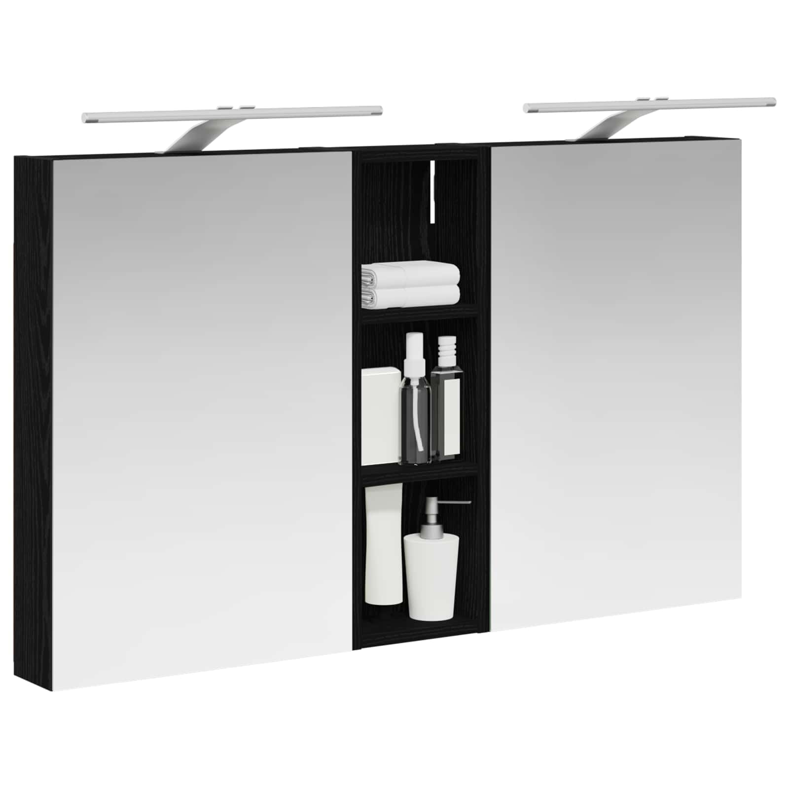 Badeværelsesskabsæt 3 pcs 100 x 10,5 x 60,5 cm Konstrueret træ