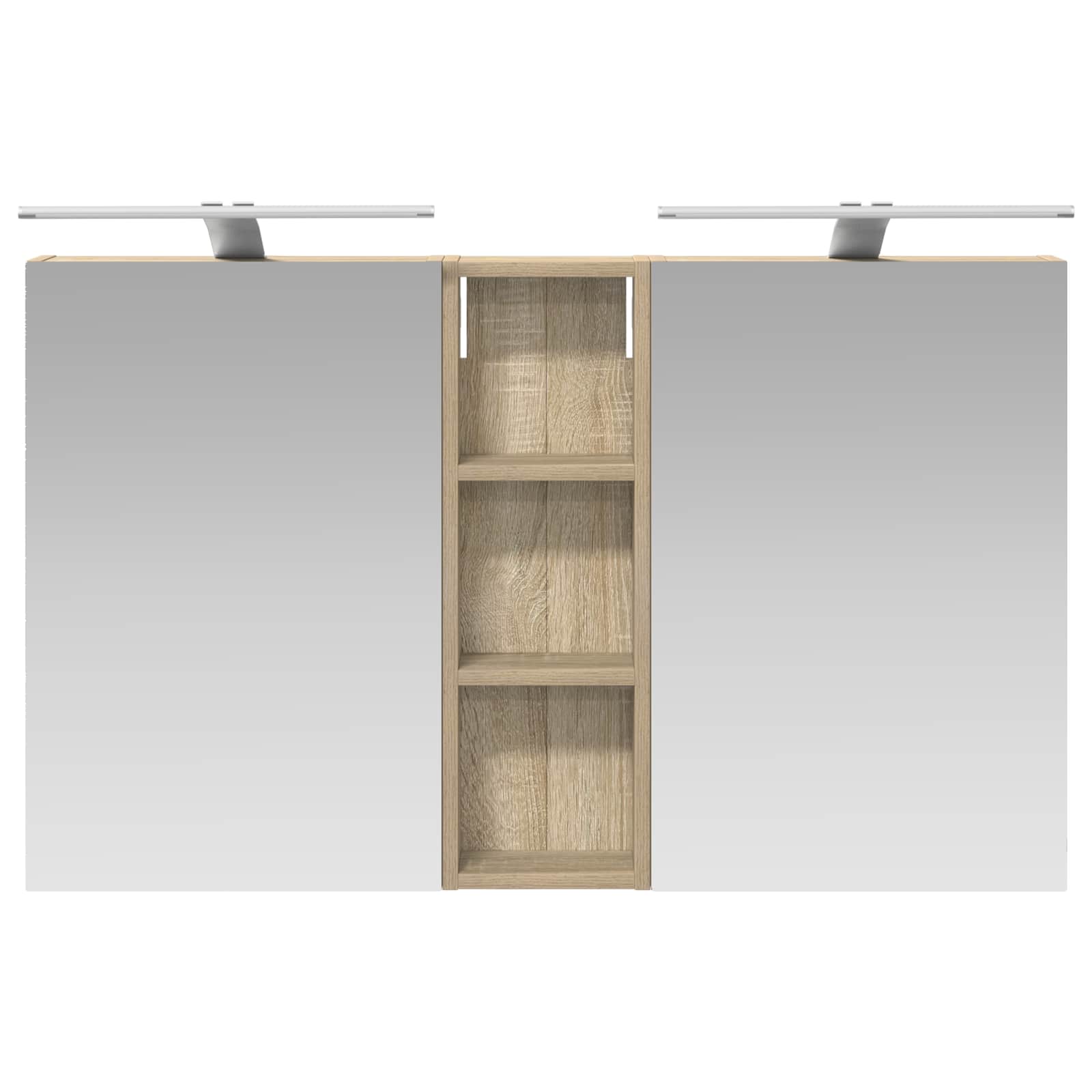 Badeværelsesskabsæt 3 pcs 100 x 10,5 x 60,5 cm Konstrueret træ