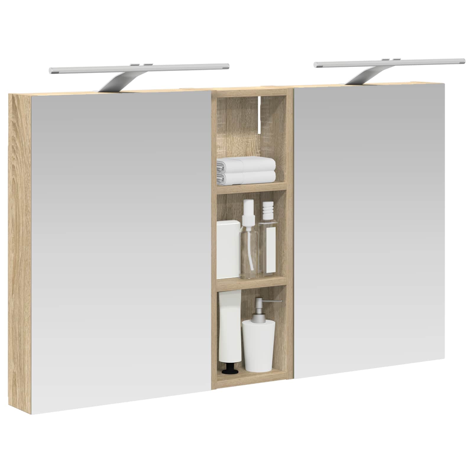 Badeværelsesskabsæt 3 pcs 100 x 10,5 x 60,5 cm Konstrueret træ
