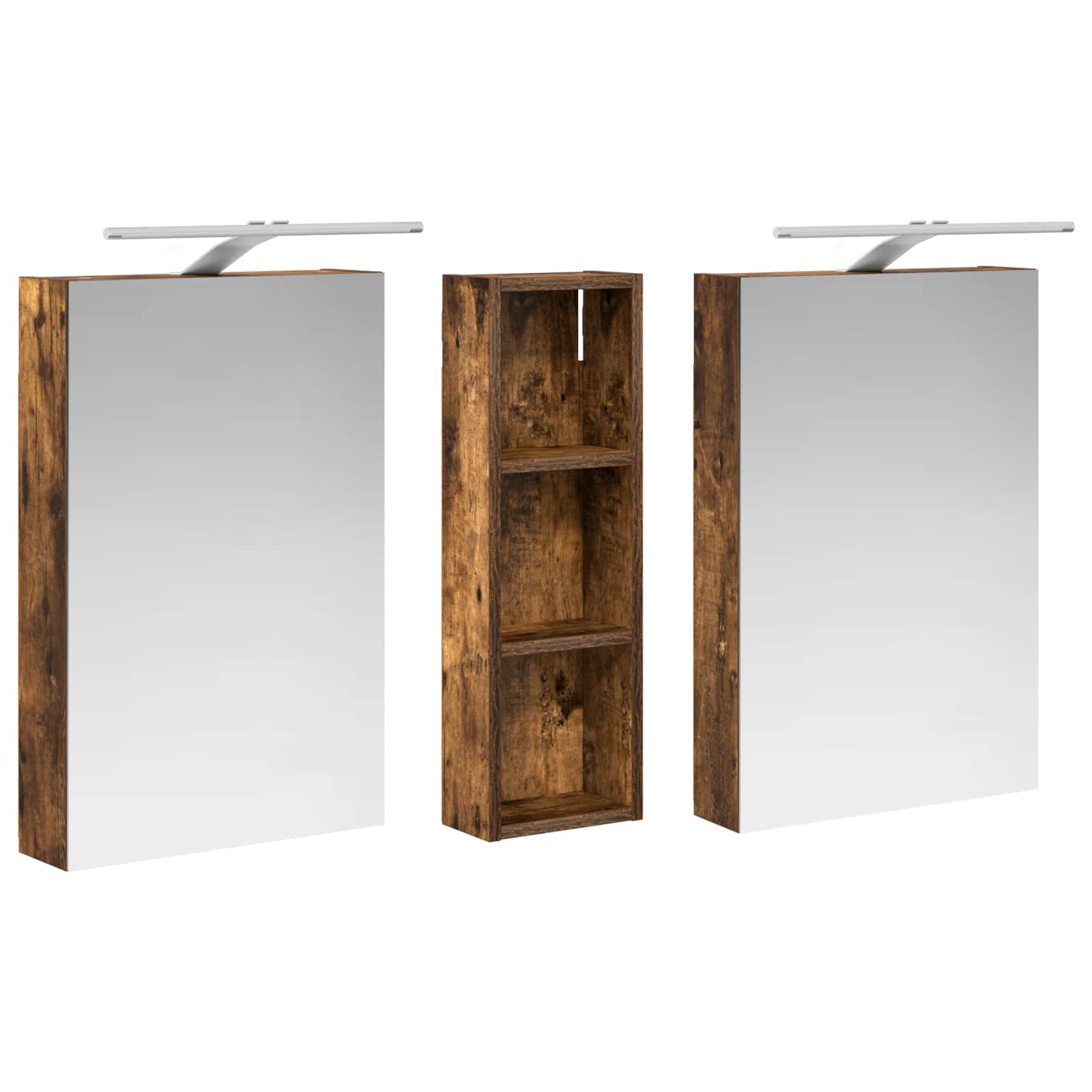 Badeværelsesskabsæt 3 pcs 100 x 10,5 x 60,5 cm Konstrueret træ