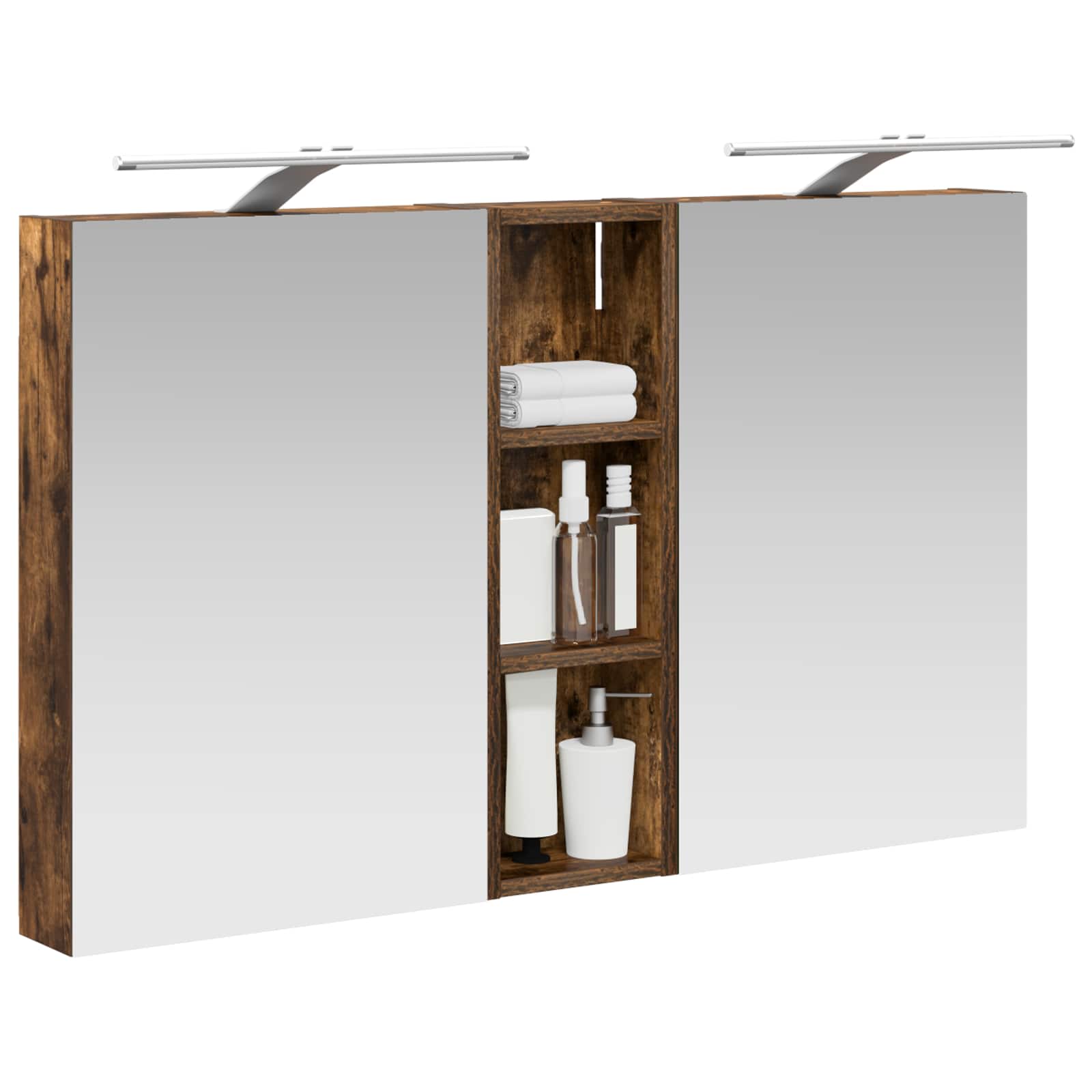 Badeværelsesskabsæt 3 pcs 100 x 10,5 x 60,5 cm Konstrueret træ