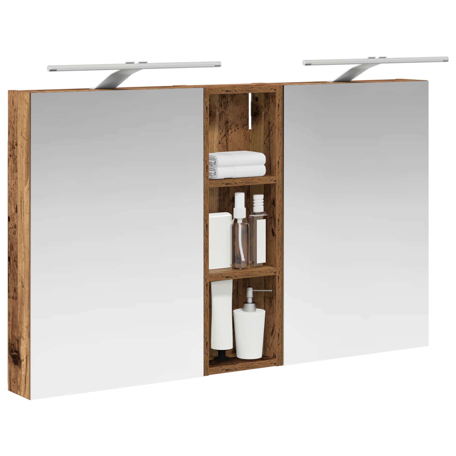 Badeværelsesskabsæt 3 pcs 100 x 10,5 x 60,5 cm Konstrueret træ