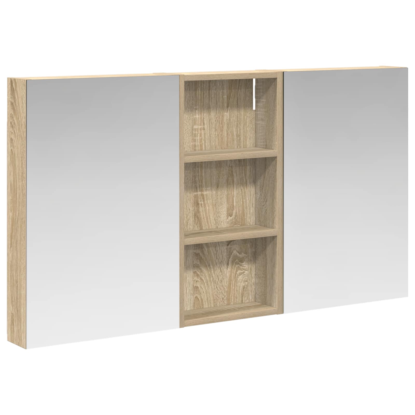 Badeværelsesskabsæt 3 pcs 110 x 10,5 x 60,5 cm Konstrueret træ