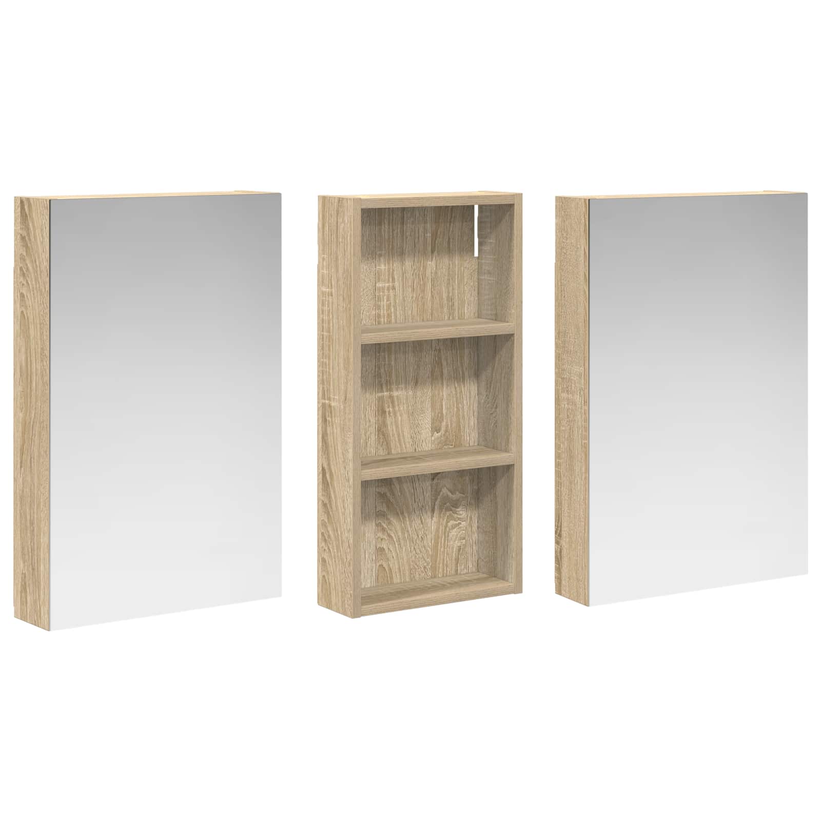 Badeværelsesskabsæt 3 pcs 110 x 10,5 x 60,5 cm Konstrueret træ