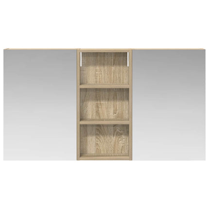 Badeværelsesskabsæt 3 stk. 110 x 10,5 x 60,5 cm Konstrueret træ