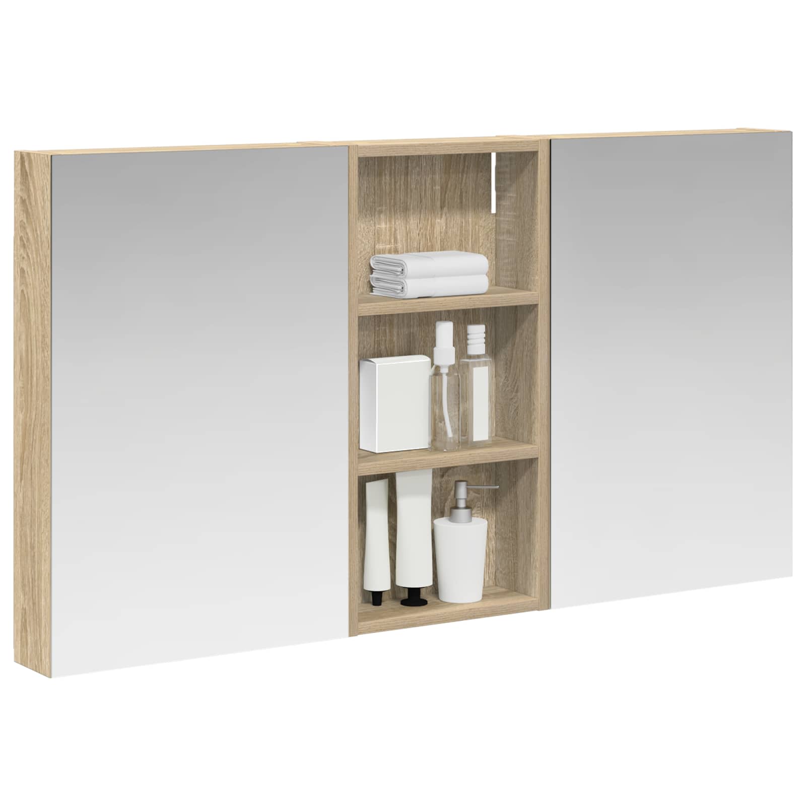 Badeværelsesskabsæt 3 pcs 110 x 10,5 x 60,5 cm Konstrueret træ