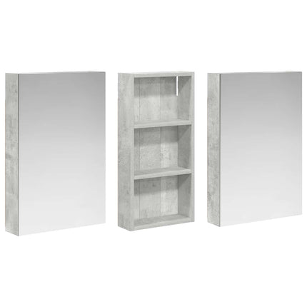 Badeværelsesskabsæt 3 stk. 110 x 10,5 x 60,5 cm Konstrueret træ