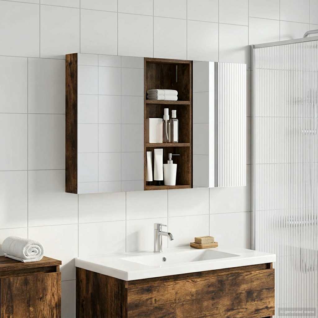Badeværelsesskabsæt 3 pcs 110 x 10,5 x 60,5 cm Konstrueret træ