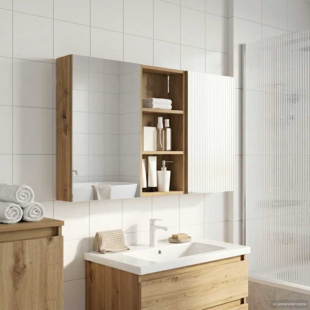 Badeværelsesskabsæt 3 pcs 110 x 10,5 x 60,5 cm Konstrueret træ
