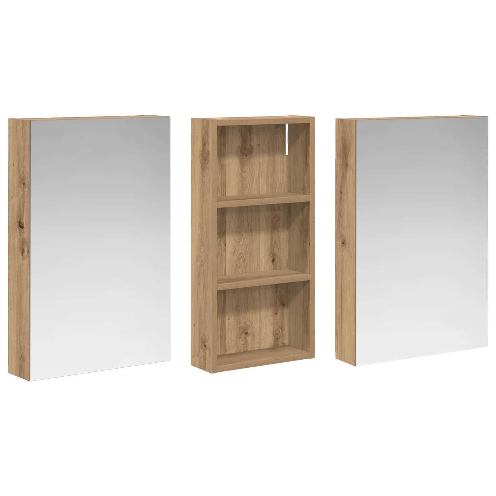 Badeværelsesskabsæt 3 pcs 110 x 10,5 x 60,5 cm Konstrueret træ