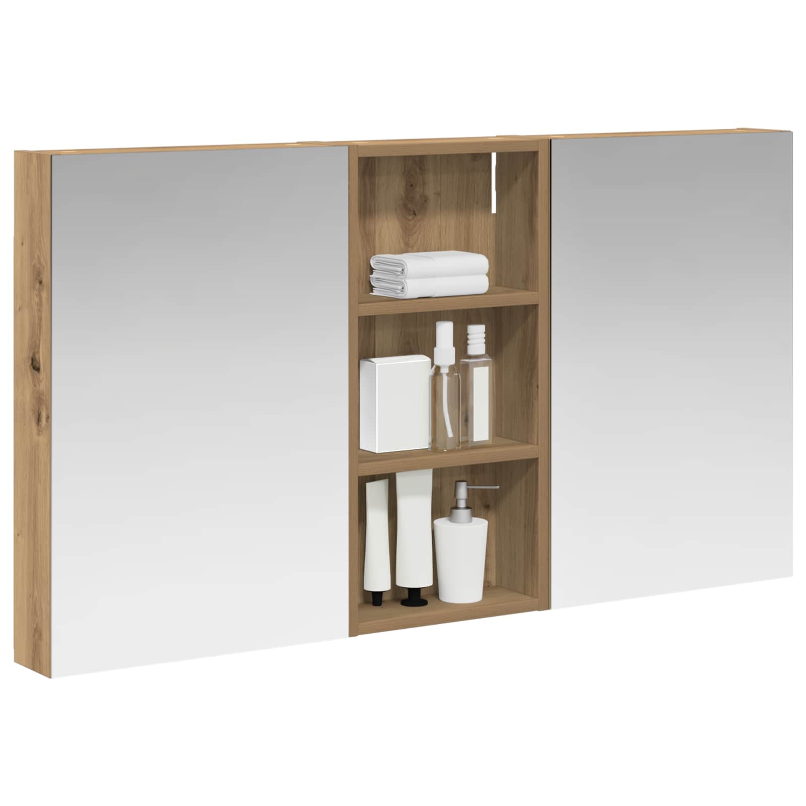 Badeværelsesskabsæt 3 pcs 110 x 10,5 x 60,5 cm Konstrueret træ