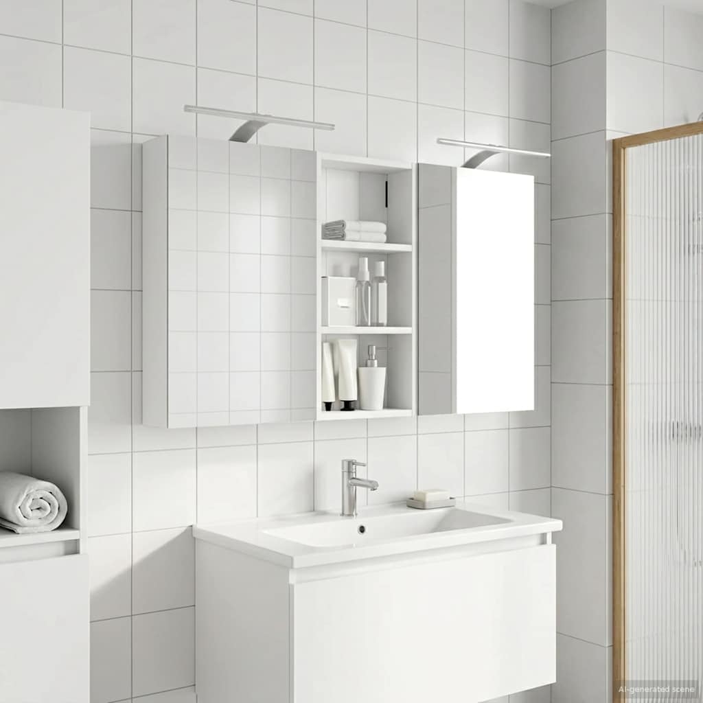 Badeværelsesskabsæt 3 pcs 110 x 10,5 x 60,5 cm Konstrueret træ