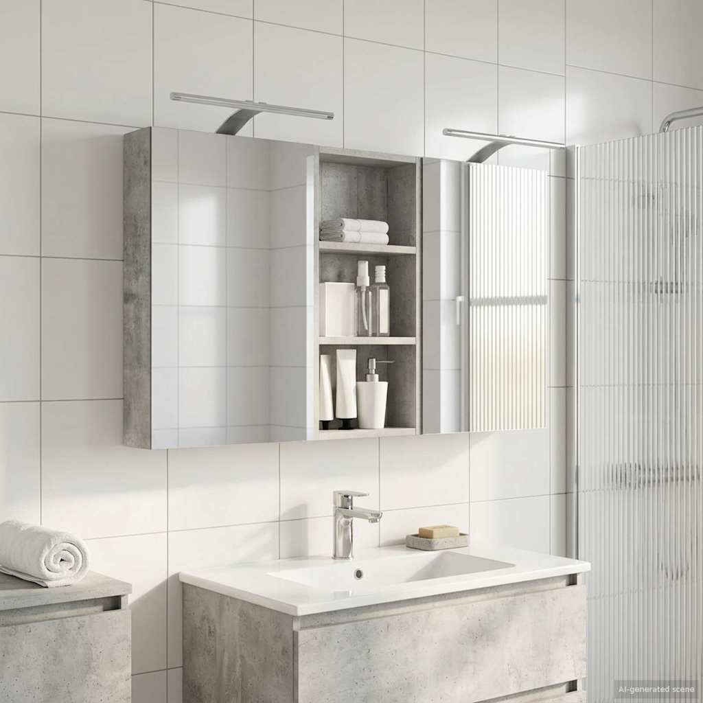 Badeværelsesskabsæt 3 pcs 110 x 10,5 x 60,5 cm Konstrueret træ
