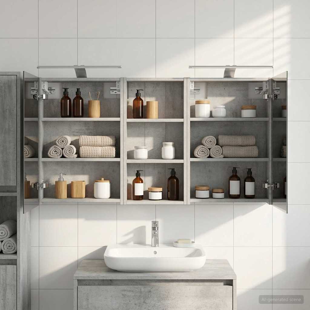 Badeværelsesskabsæt 3 pcs 110 x 10,5 x 60,5 cm Konstrueret træ