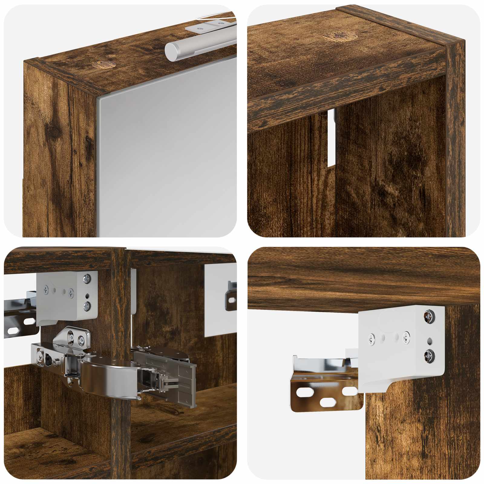 Badeværelsesskabsæt 3 pcs 110 x 10,5 x 60,5 cm Konstrueret træ
