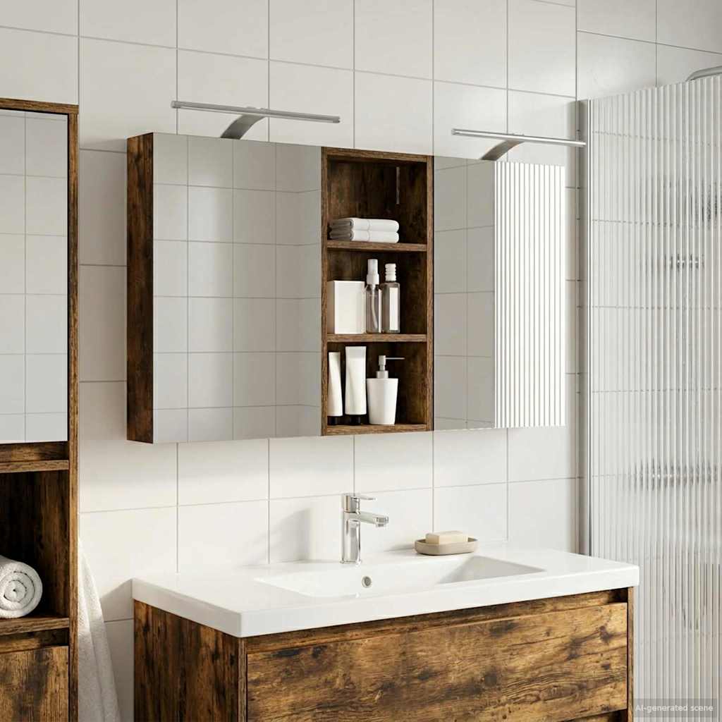 Badeværelsesskabsæt 3 pcs 110 x 10,5 x 60,5 cm Konstrueret træ