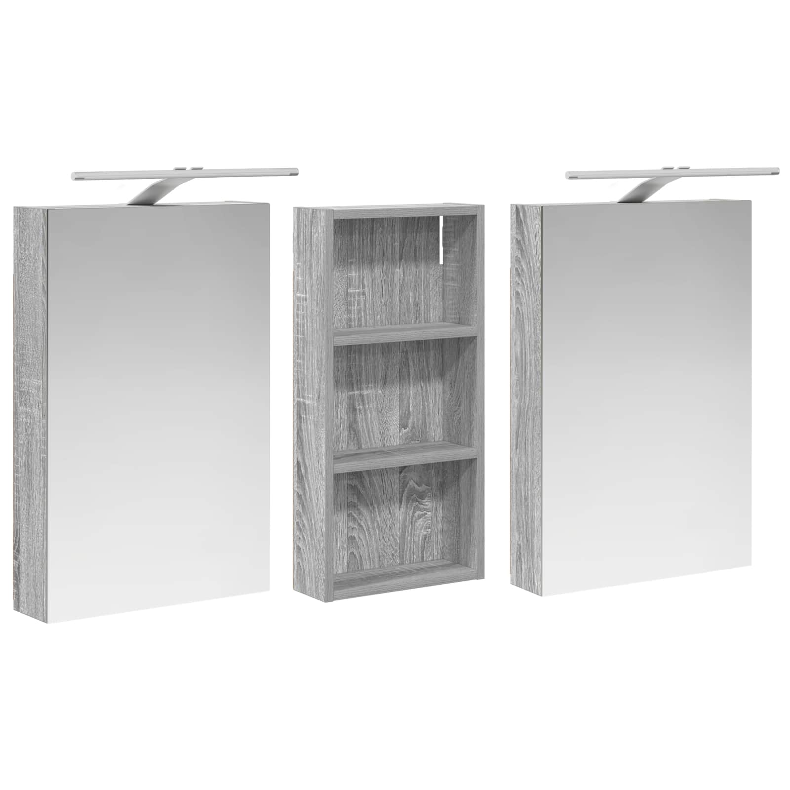 Badeværelsesskabsæt 3 pcs 110 x 10,5 x 60,5 cm Konstrueret træ