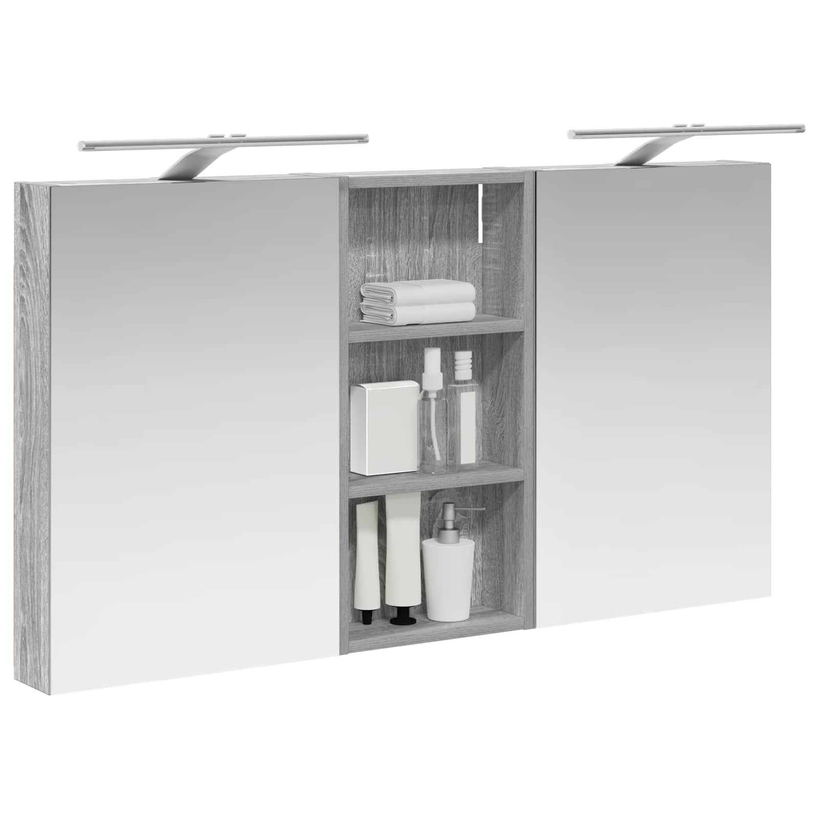 Badeværelsesskabsæt 3 pcs 110 x 10,5 x 60,5 cm Konstrueret træ