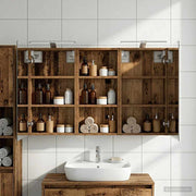 Badeværelsesskabsæt 3 pcs 110 x 10,5 x 60,5 cm Konstrueret træ