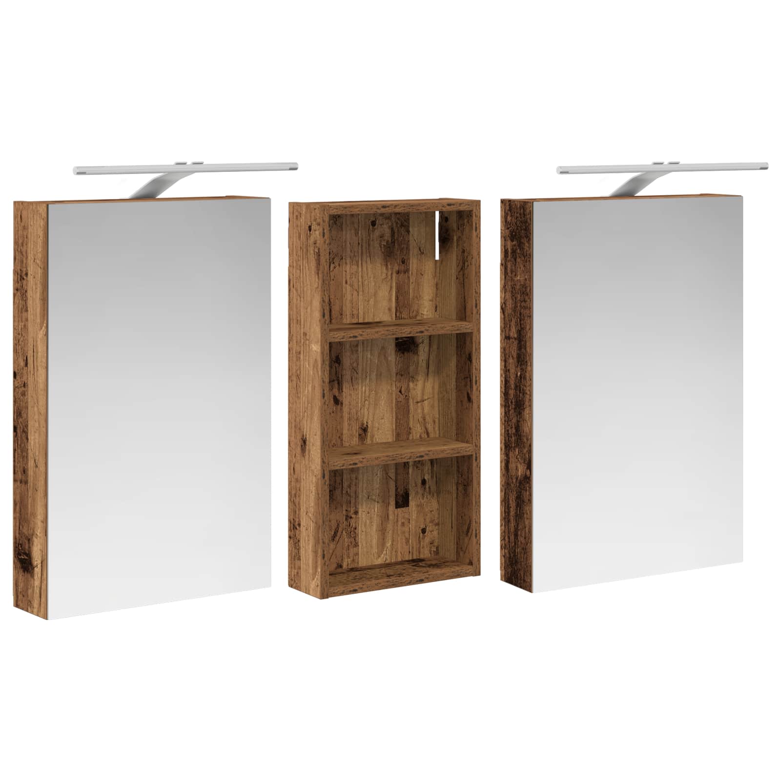 Badeværelsesskabsæt 3 pcs 110 x 10,5 x 60,5 cm Konstrueret træ