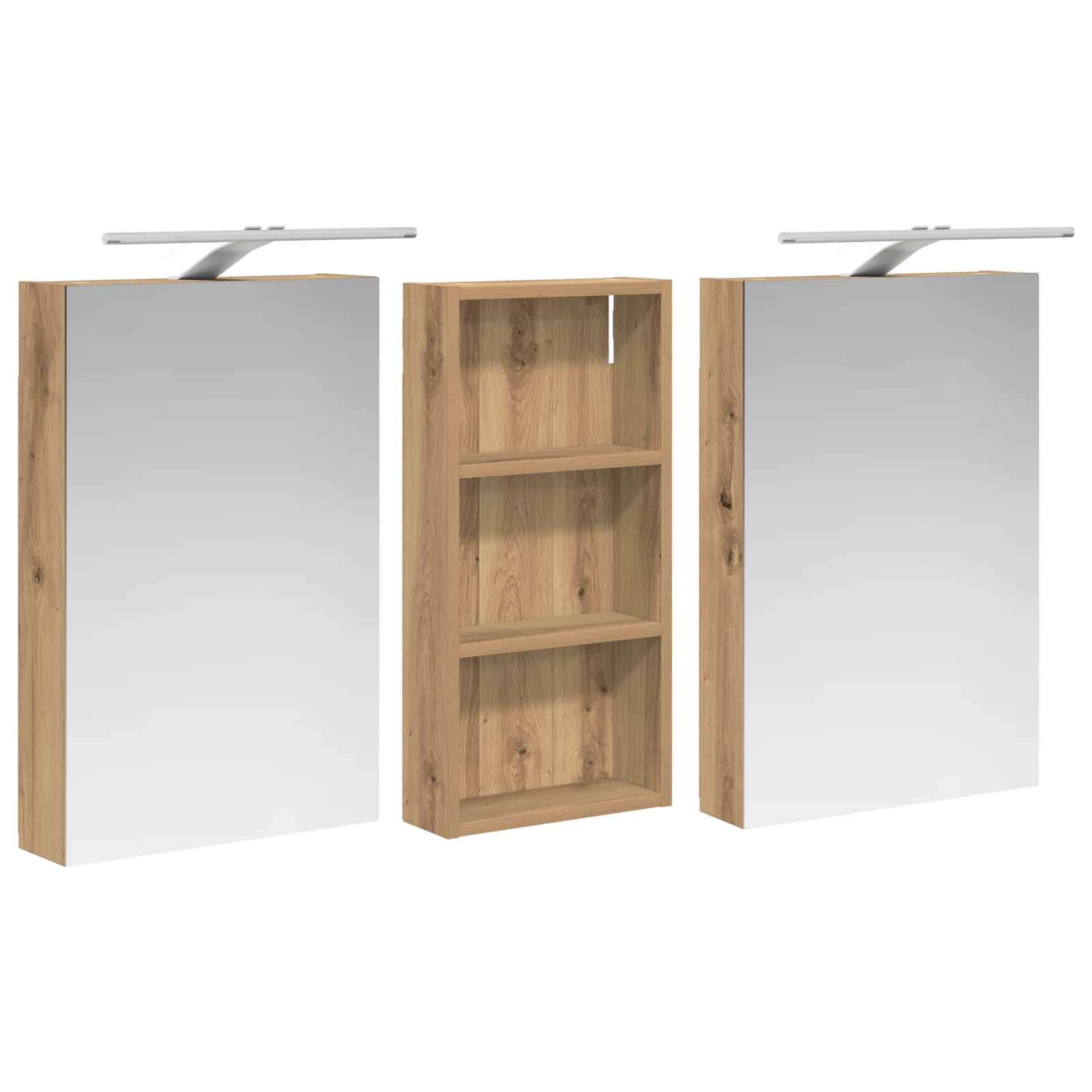 Badeværelsesskabsæt 3 pcs 110 x 10,5 x 60,5 cm Konstrueret træ
