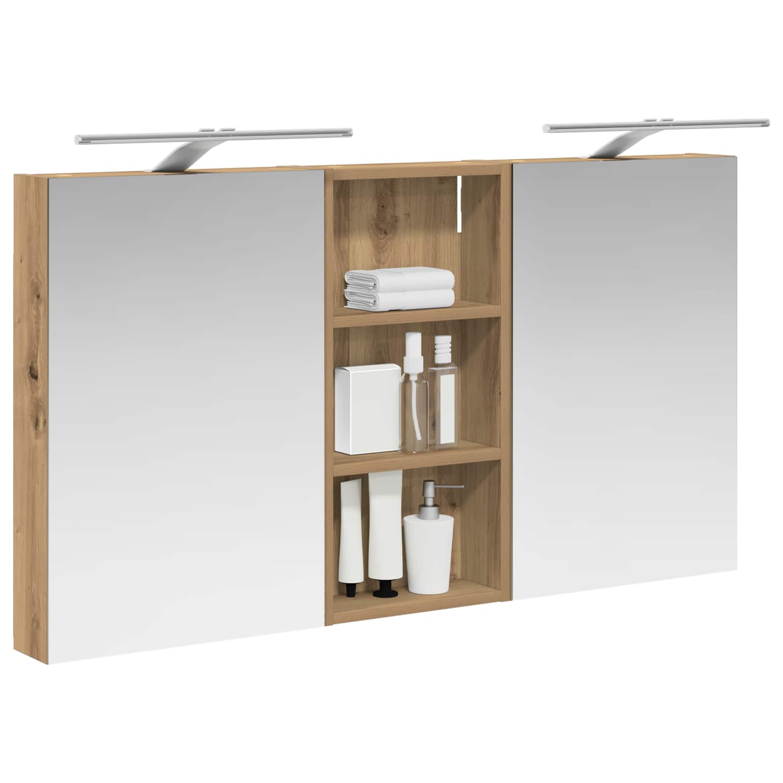 Badeværelsesskabsæt 3 pcs 110 x 10,5 x 60,5 cm Konstrueret træ