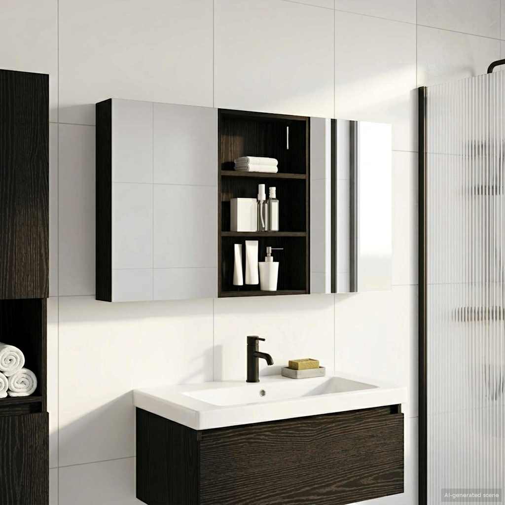 Badevrelsesskabst 3 stk. 120 x 10,5 x 60,5 cm Konstrueret tr