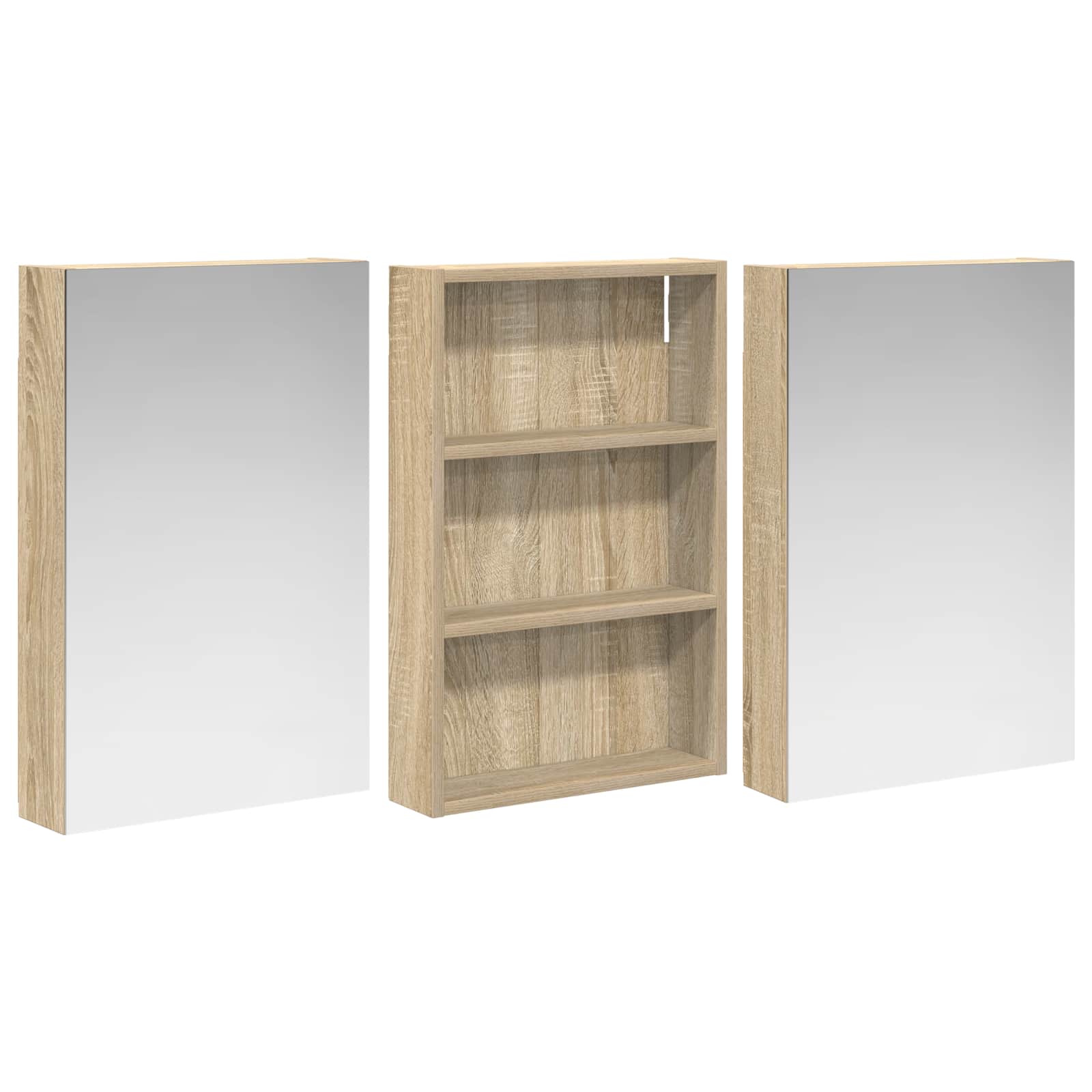 Badeværelsesskabsæt 3 pcs 120 x 10,5 x 60,5 cm Konstrueret træ