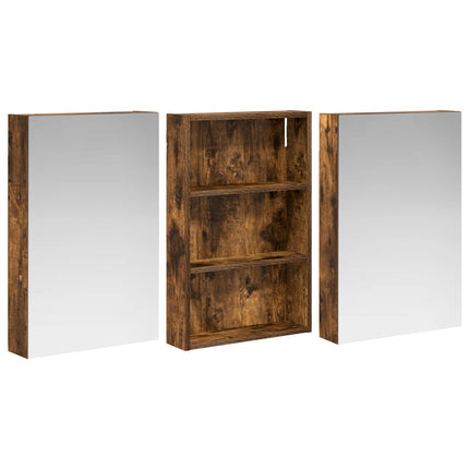 Badeværelsesskabsæt 3 stk. 120 x 10,5 x 60,5 cm Konstrueret træ