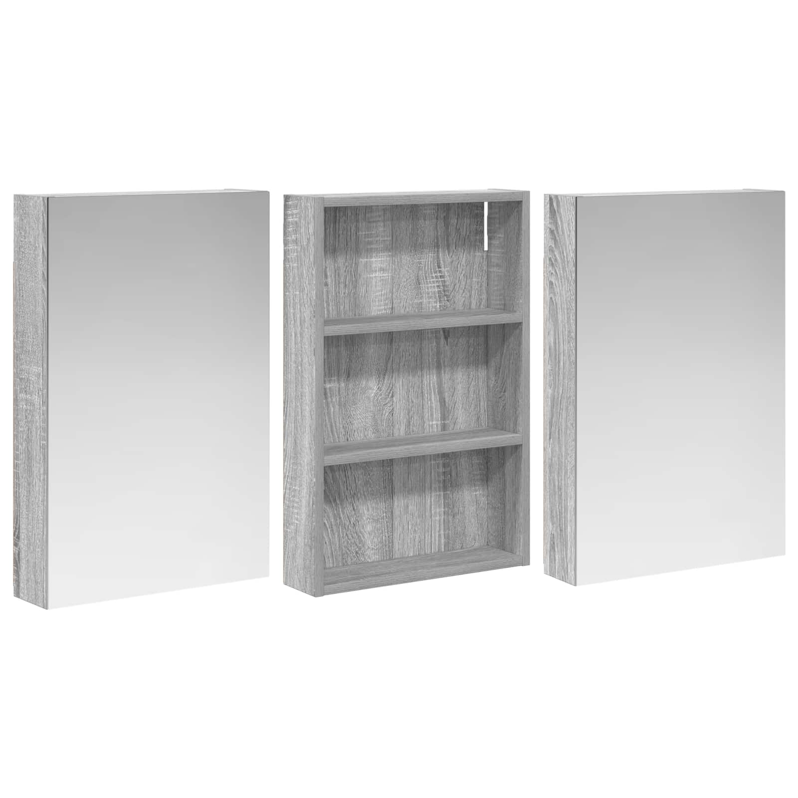 Badeværelsesskabsæt 3 pcs 120 x 10,5 x 60,5 cm Konstrueret træ
