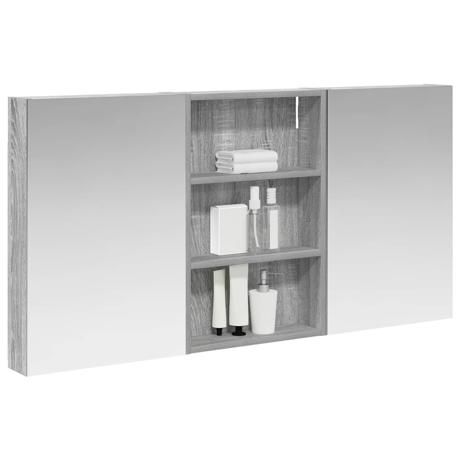 Badeværelsesskabsæt 3 pcs 120 x 10,5 x 60,5 cm Konstrueret træ