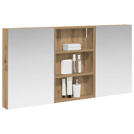 Badeværelsesskabsæt 3 stk. 120 x 10,5 x 60,5 cm Konstrueret træ