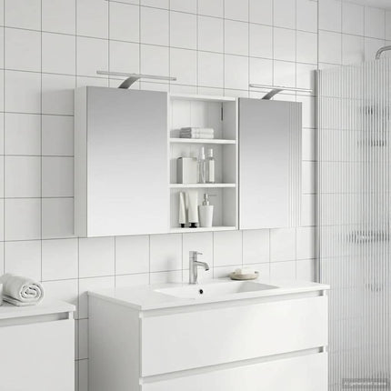 Badeværelsesskabsæt 3 stk. 120 x 10,5 x 60,5 cm Konstrueret træ