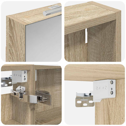 Badeværelsesskabsæt 3 stk. 120 x 10,5 x 60,5 cm Konstrueret træ