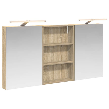 Badeværelsesskabsæt 3 stk. 120 x 10,5 x 60,5 cm Konstrueret træ