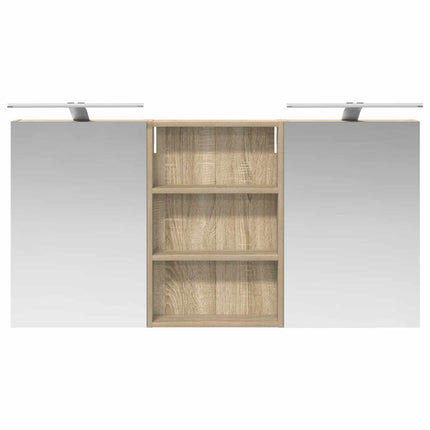 Badeværelsesskabsæt 3 stk. 120 x 10,5 x 60,5 cm Konstrueret træ